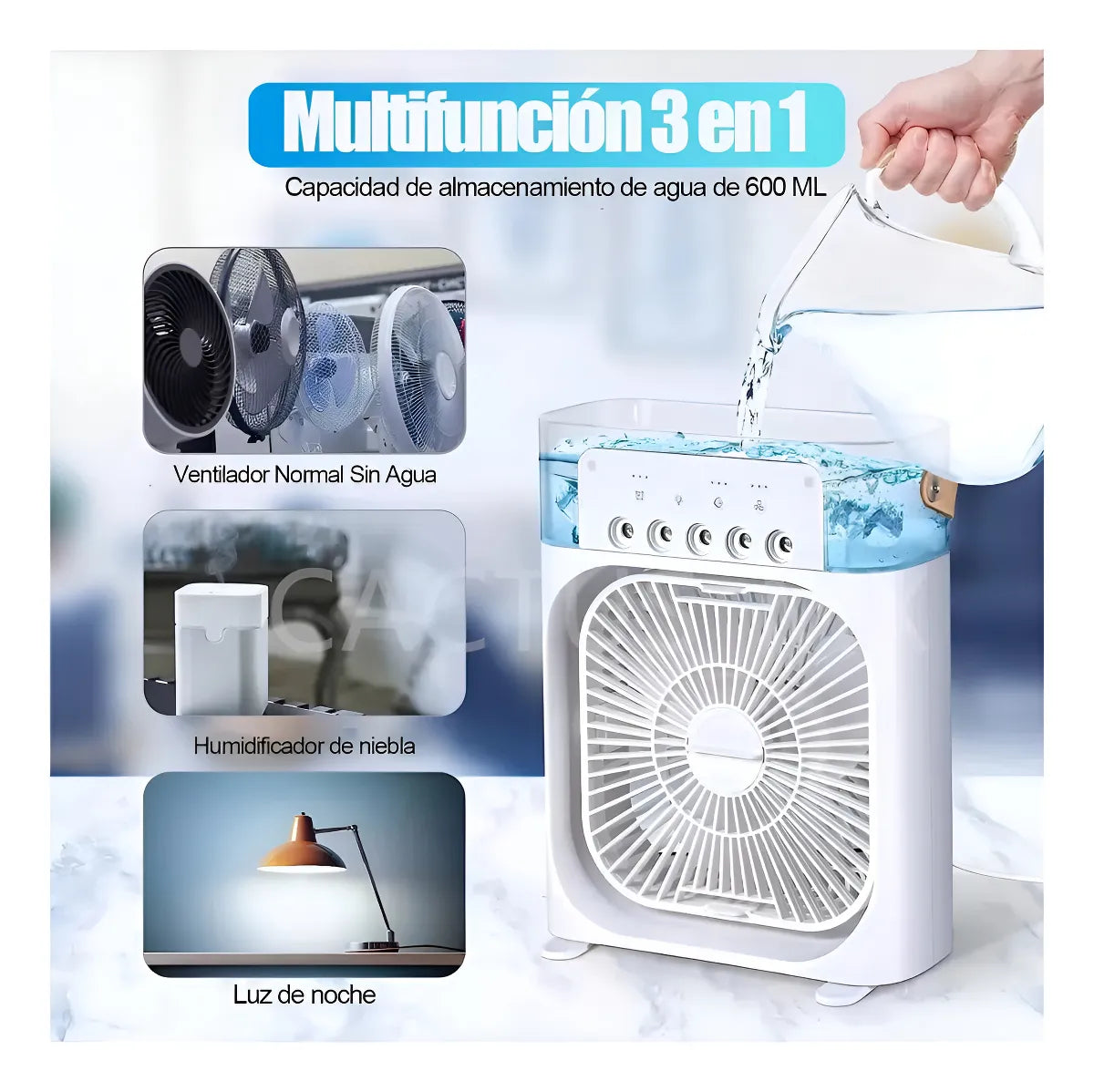 Ventilador Enfriador Humidificador 3 en 1